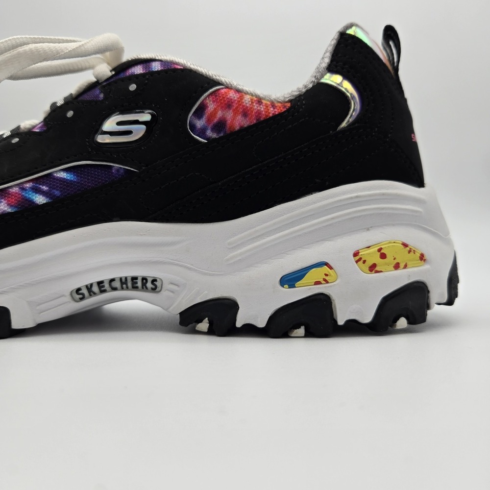 Skechers Women's D'Lites Summer Fiesta Sneakers Size 10 Black Vibrant Rainbow - Picture 8 of 12